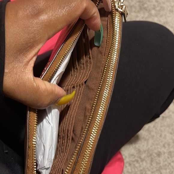Coach Saddle brown double zip wallet wristlet used once - Picture 3 of 13